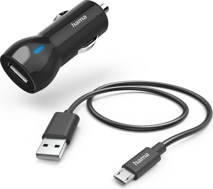 Immagine prodotto Hama Set di caricabatterie da auto, Micro-USB, 12 Watt, nero