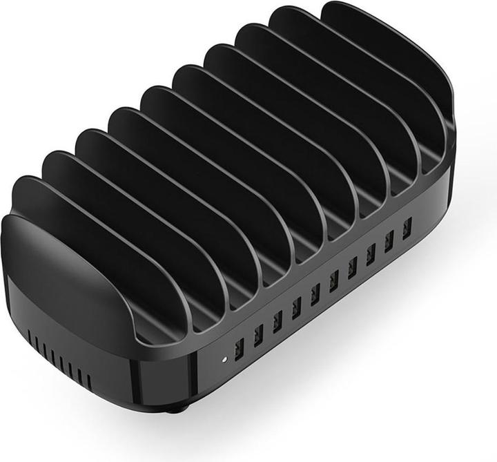 Actual product image Orico Adapter DUK-10P-V1 Smart Charging Station 10 x USB-A - Black (120 W)