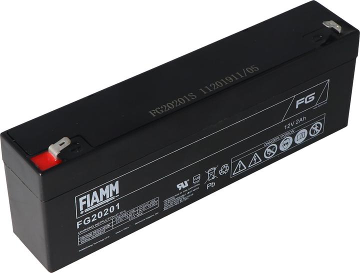Actual product image Fiamm FG20201 Akku 2,0Ah PB Blei Akku wartungsfrei, mit 4,8mm Steckkontakten (12 V, 2 Ah)