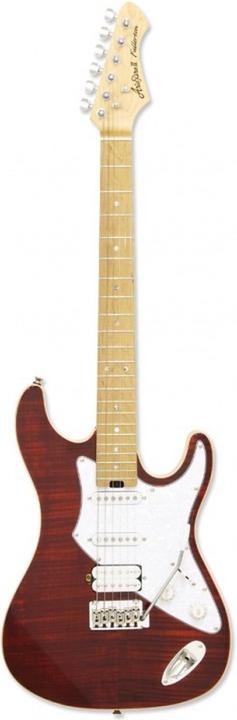 Actual product image Aria Pro II Hot Rod Collection 714-MK2 Fullerton Ruby Red Electric Guitar (A-714-MK2 RBRD) (Electric guitar, Roasted maple test for a silky playing experience)