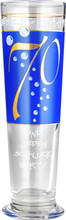 Wate Verre à bière 70 ans 300 ml, 1 pièce, Transparent (0.30 l, 1 x)