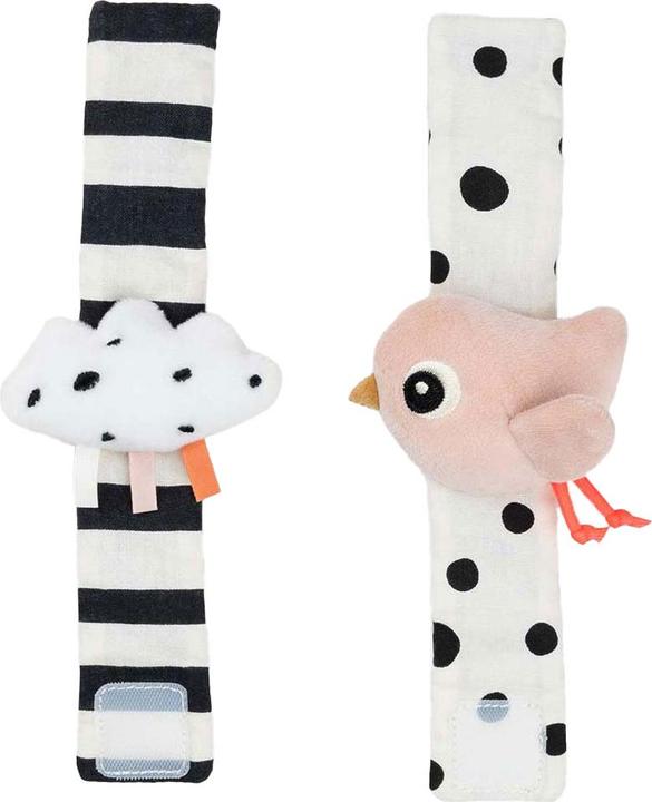 Actual product image Done by Deer Rasseln & Greiflinge Rasselarmband 2er Pack - Happy Clouds -