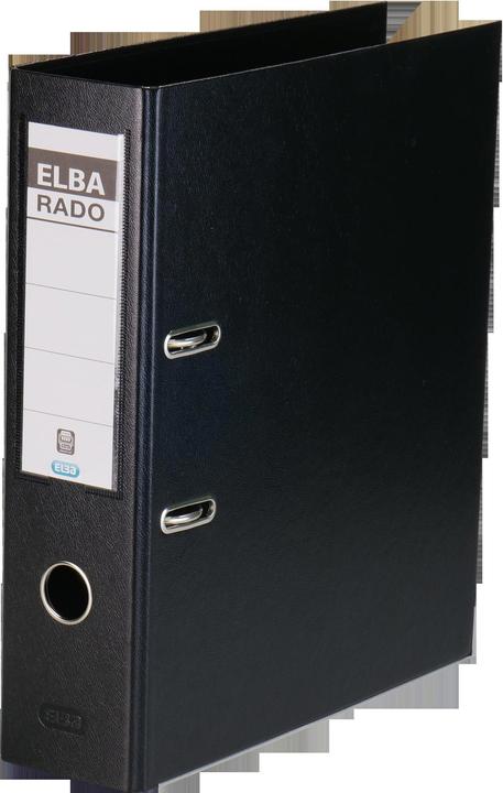 Elba Folder rado plast, spine width: 80 mm, black DIN A4, cover outside/inside PVC, with replaceable (A4, 80 mm, 1 Piece)
