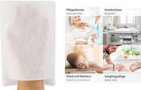 Hygostar Einweg-Waschhandschuh, Waschhandschuh aus Vliesstoff ideal für den Kranken- und Pflegeberei