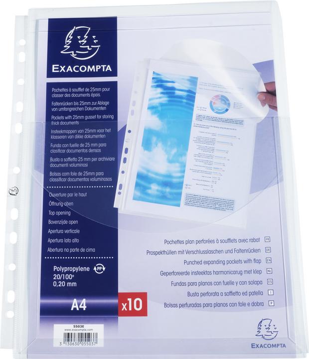 Produktbild Exacompta Zeigetasche Känguruh A4, Transparent (A4, 10 x)