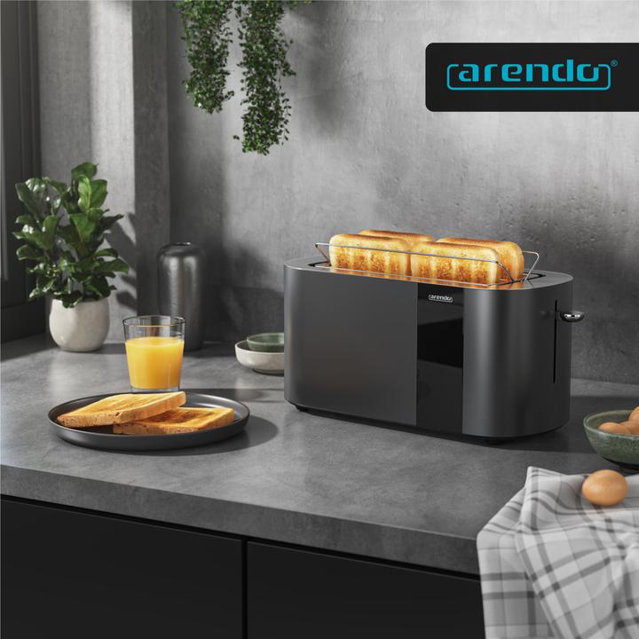 Actual product image Arendo Toaster Edelstahl 4 Scheiben Langschlitz, Touch Display, Bräunungsgrad & Restzeitanzeige, 1500 W (EU plug)