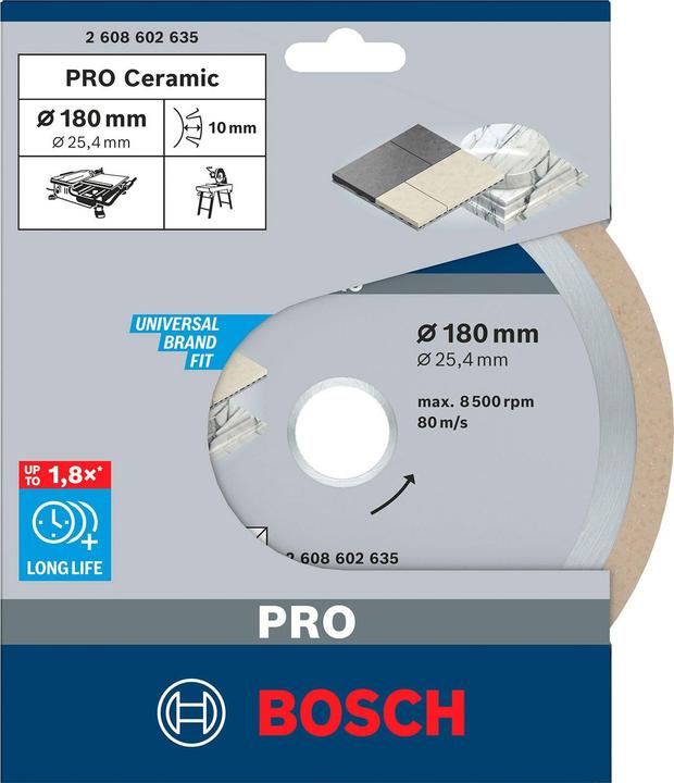 Image du produit Bosch Professional Zubehör Disque diamant PRO Ceramic, 180 x 25,4 mm