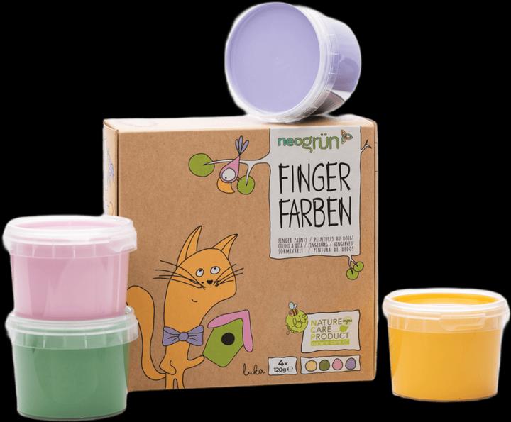 Actual product image Neogrün Finger paints Luka (Green, Violet, Pink, Yellow)