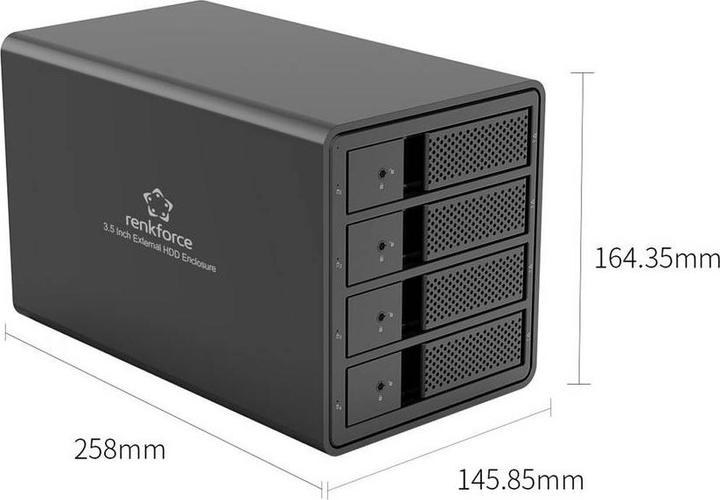 Image du produit Renkforce RF-6647598 8.9 cm (3.5 Zoll) Festplattengehäuse 4 Bay 3.5 Zoll USB-A ( (3.5")