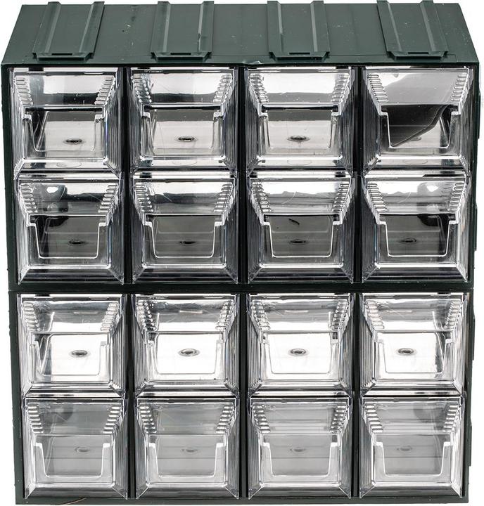 Produktbild Rs Pro Kunststoff Schubladenmagazin Transparent, 16 Einschübe, 208mm x 208mm x 132mm (8 Teile)
