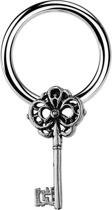 Produktbild Star Piercing Micro Closure Ring silber Schlüssel silber (Messing, Chirurgenstahl 316L)