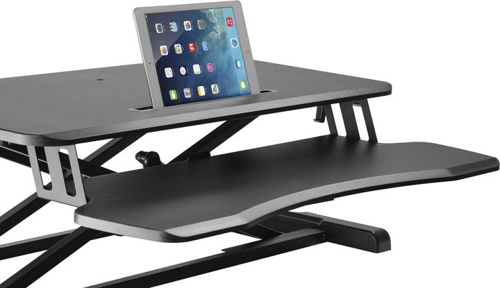 Actual product image equip ERGO monitor table with sit-stand bench extension heavy 15kg