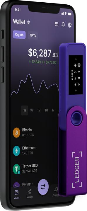 Produktbild Ledger Nano S Plus - Amethyst Purple (Ripple, Bitcoin, Litecoin, Cardano, TRON, Bitcoin Cash, Ethereum Classic, Ether, Stellar, Monero, Dogecoin)