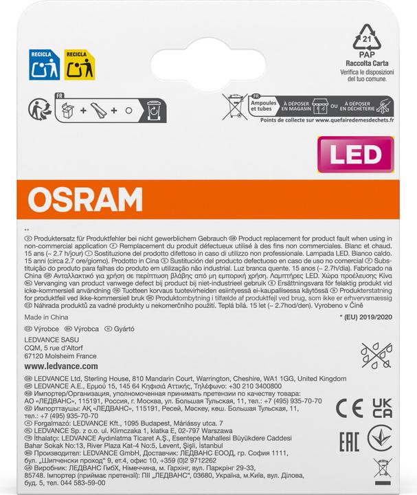 Energie-Label Osram Led Star R50 (E14, 1.50 W, 110 lm, 1 x, F)