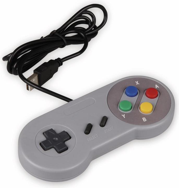Actual product image Joy-it Gamepad SNES Design Gamepad Raspberry Pi®, universal Grey (PC)