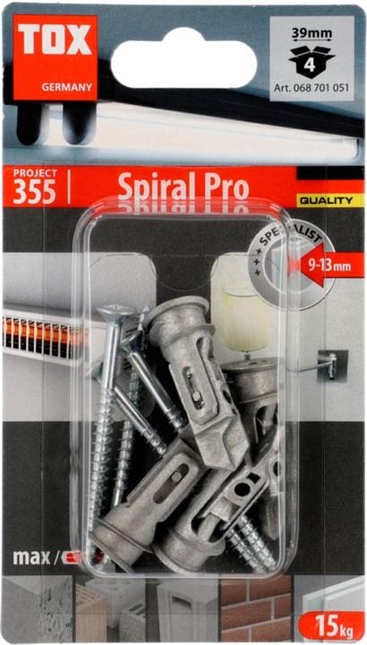 Produktbild Tox Gipskartondübel Spiral Pro 39-5 S 4 Stück (4 Stk.)
