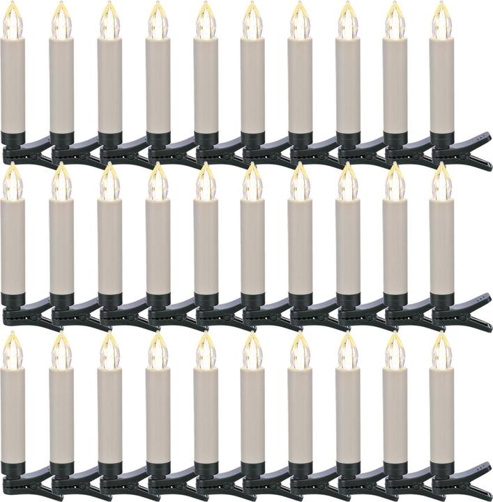 Produktbild Holy LED-Weihnachtsbaumkerzen kabellos mit Fernbedienung, 30er Set, weiss (30 x)