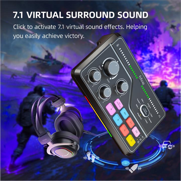 Actual product image Fifine Gaming Audio Mixer SC8