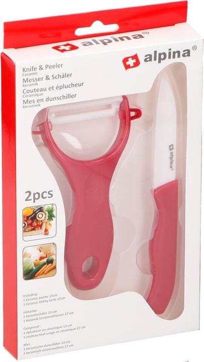 Productafbeelding alpina Set dunschiller + groentesnijder (rood)