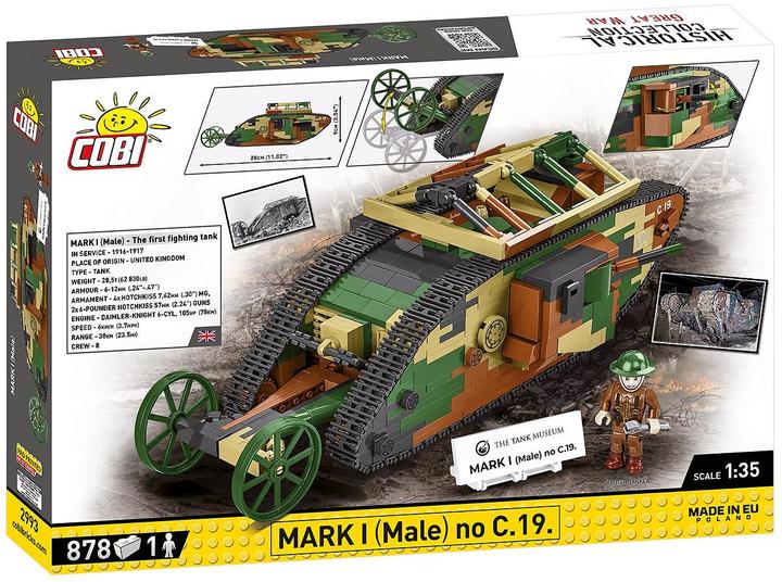 Actual product image Cobi Historical Collection Great War British Tank Brand I Male no C.19
