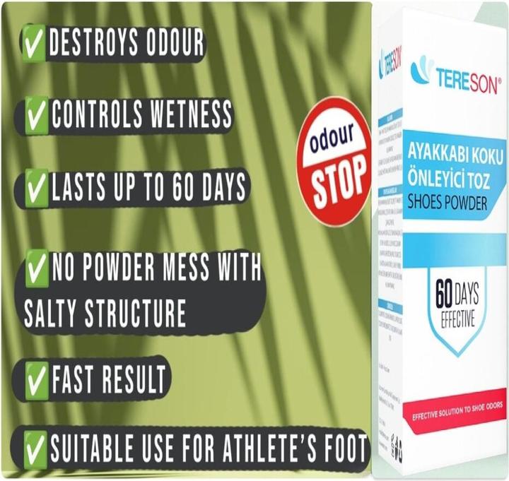 Produktbild Tereson Fussdeodorant, Schuhgeruch-Präventionspulver, 60 Tage Wirkung, 10er Pack (Fussdeodorant & -puder)