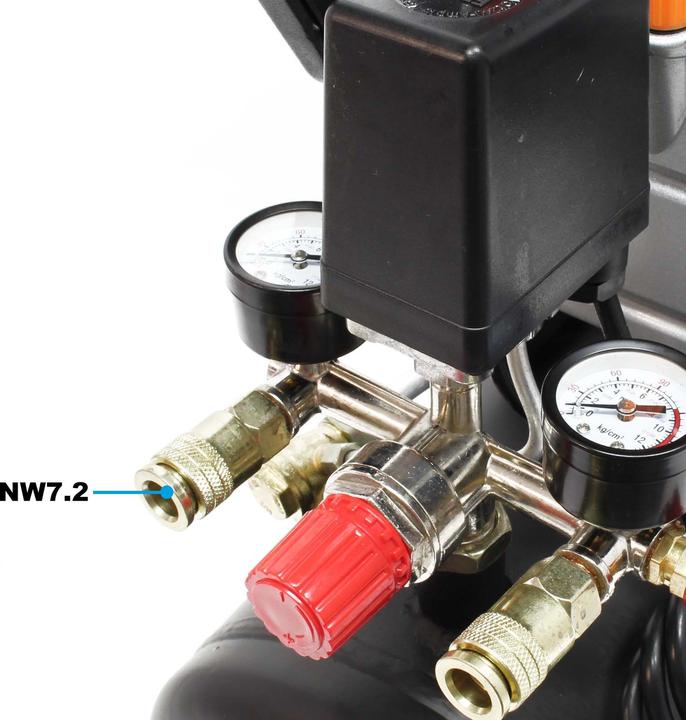 Actual product image Wiltec Air Compressor with 24L Tank Volume, max. Pressure of 8 Bar and Wheels (24 l)