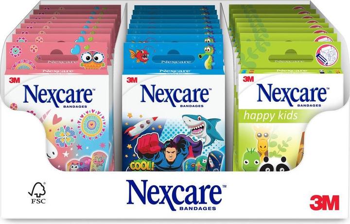 Image du produit 3M Présentoir Nexcare Pansements Enfants Mixtes Happy Kids 24 pièces (1 x)