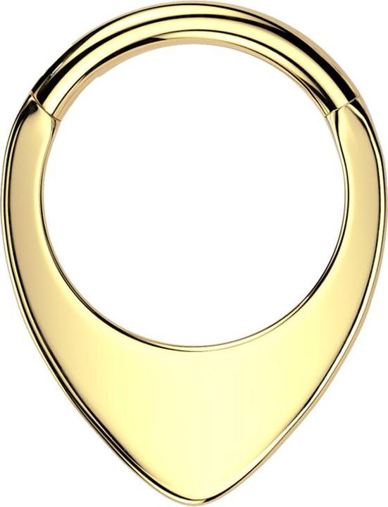 Actual product image Star Piercing Micro Segmentring klappbar vergoldet Tropfenschild (Titanium G23)