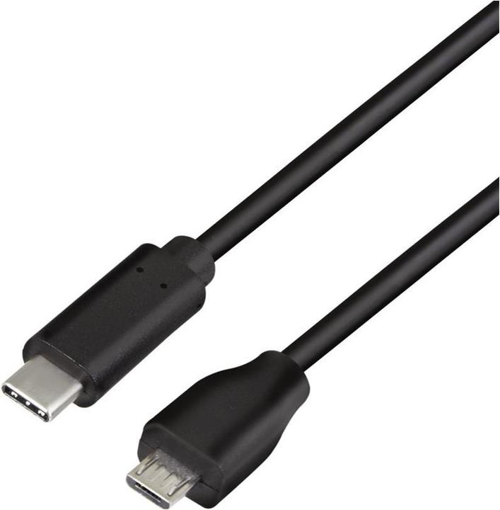 LogiLink USB 2.0 Type-C kabel, C/M naar Micro-USB/M, zwart, 0,5 m (0.50 m, USB 2.0)