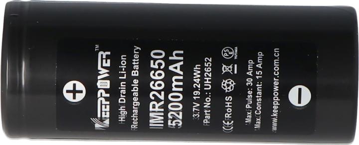 Actual product image Keeppower Battery IMR26650 - 15A (1 pcs., 26650, 5200 mAh)