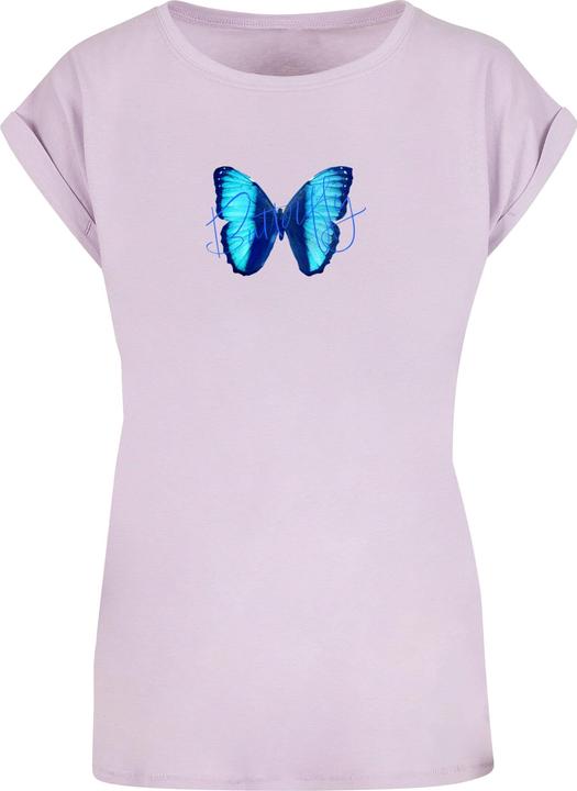 Merchcode Ladies Butterfly Blue Extended Shoulder Tee - 111649