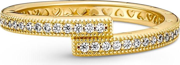 Produktbild Pandora Logo 14k Gold Sparkling Overlapping Ring (48)