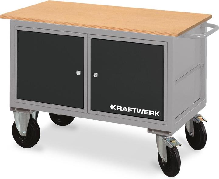 Kraftwerk Werkstattwagen mit 2 Schubladenboxen, 835x1300x600 mm, 95 KG (60 cm, 130 cm)