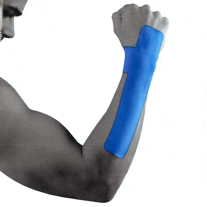 Luxtri Kinesiology Tape 3 Pre-cut Tapes for Wrist and Elbow 25x5cm Blue Sport Tape (0.25 m)