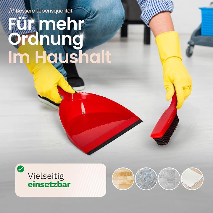 Image du produit Novaliv Gummibesen mit Stiel zum Stecken & Kehrgarnitur Friseurbesen Set Gummi Noppenbesen Hundehaar (1 pcs)