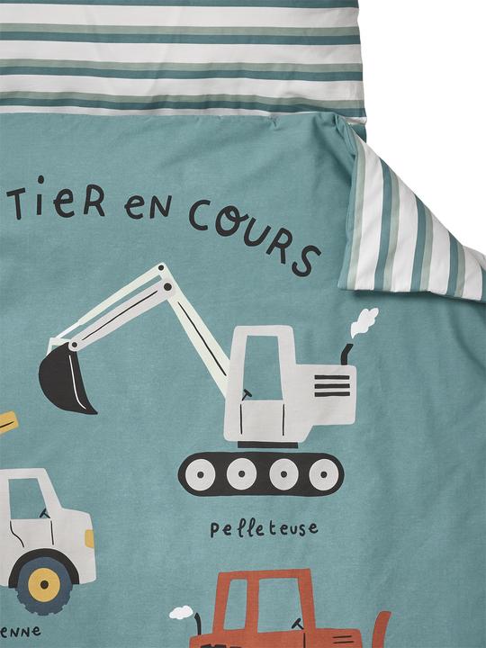 Image du produit Vertbaudet Kinder Schlafsack MINILI BAUSTELLENFAHRZEUGE, personalisierbar Oeko-Tex (143 cm)