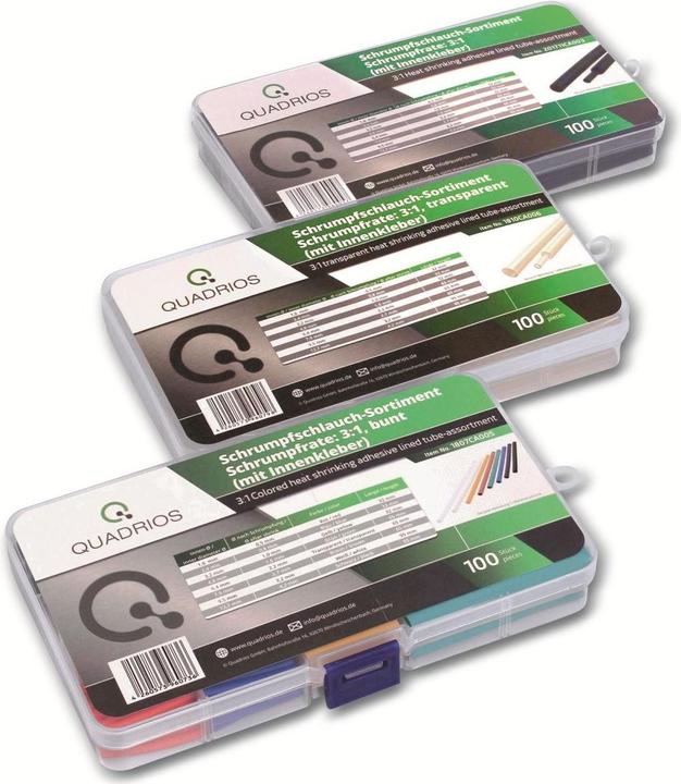 Immagine prodotto Quadrios Set di termoretraibili 300 pezzi nero/trasparente/colorato (1 x)