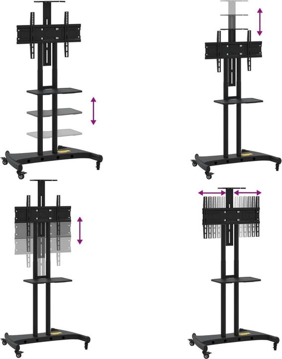 Immagine prodotto VidaXL Porta TV su rotelle (Vari, 70", 60 kg)