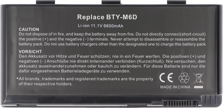 Image du produit Medion Batterie BTY-M6D, MD97625, MD97654, Erazer X6813, MSI E6603 (6 cellules, 6600 mAh)