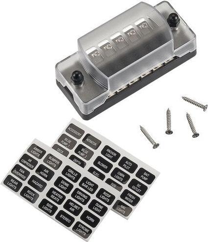 Actual product image Ective Car flat fuse strip for 6 fuses 20A/32V DC (screw connection)