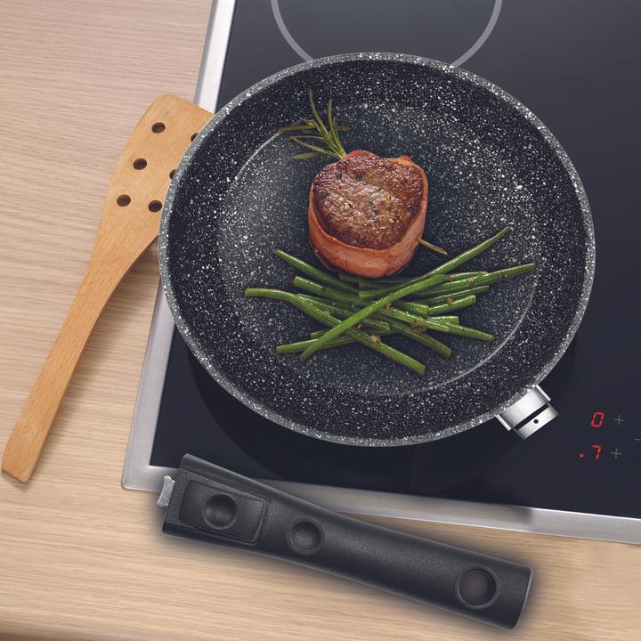 Actual product image Stoneline Frying pan 28cm, Made in Germany with removable handle, induction and non-stick coated (28 cm, Frying pan, Aluminium)