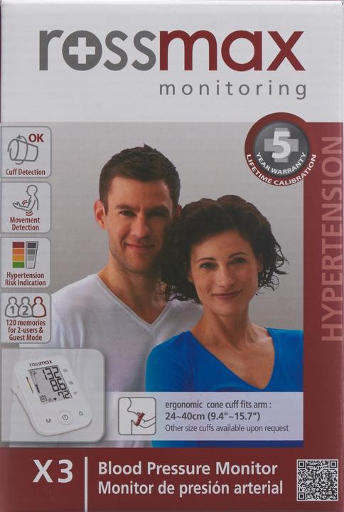 Actual product image Rossmax X3 (Blood pressure monitor upper arm)