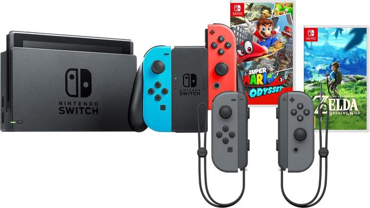 Nintendo Set Switch + Joy-Con + Zelda: BotW + Super Mario Odyssey