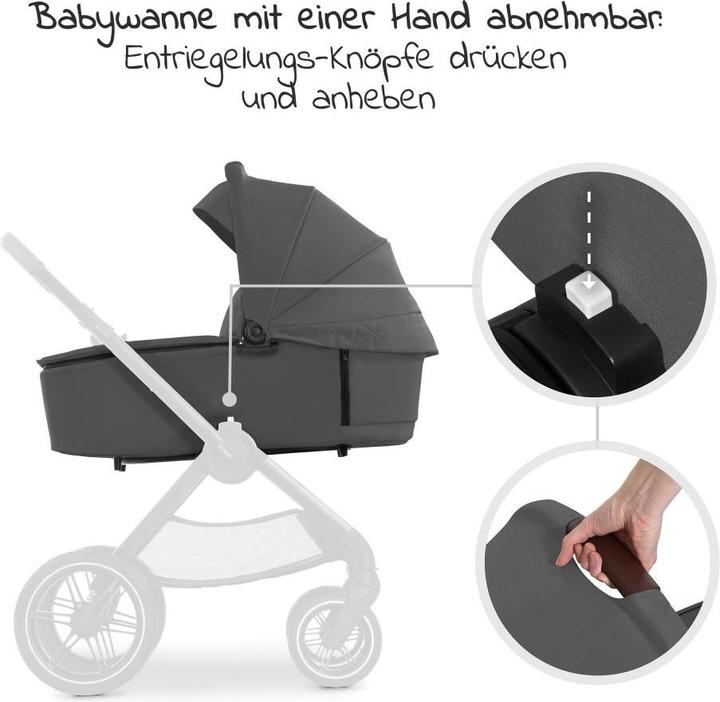 Produktbild Hauck Kombikinderwagen Kombi-Kinderwagen Walk N Care Set inkl. Babywanne