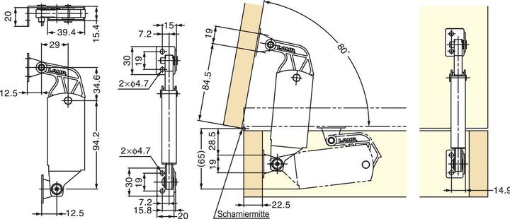 Actual product image LAMP® heavy-duty flap fitting S-AT01, INOX, soft (1 pcs.)