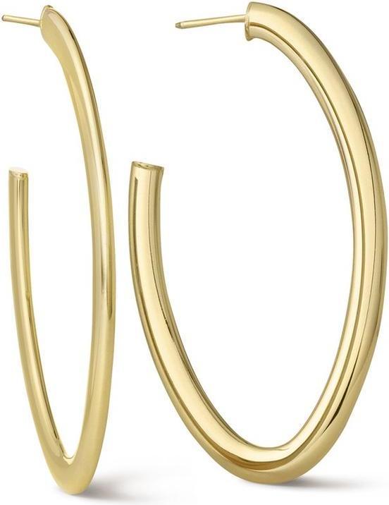 Casa Jewelry Casa -Schmuckohrhänger Ellips Silber Gold vergoldet (Sterling Silber 925 Gold vergoldet)