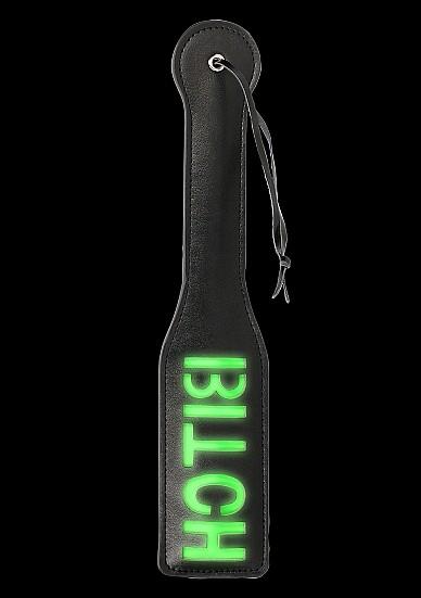 Actual product image Ouch! 'Bitch" Paddle - Glow in the Dark/Neon Green