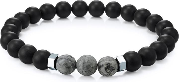 True Rebels Herren Edelstahl Achat silber 20,5 cm - 11924 (20.50 cm, Edelstahl)