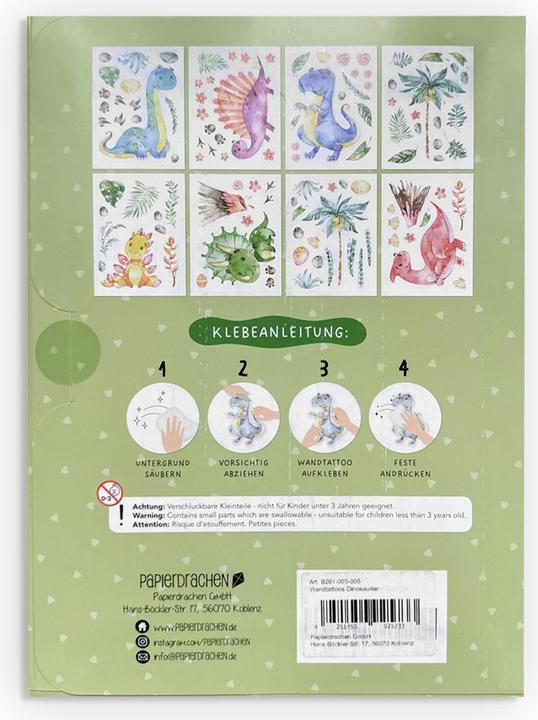 Produktbild Papierdrachen Wandtattoos - Dinosaurier - Set 5 (2 x 22 x 32 cm)
