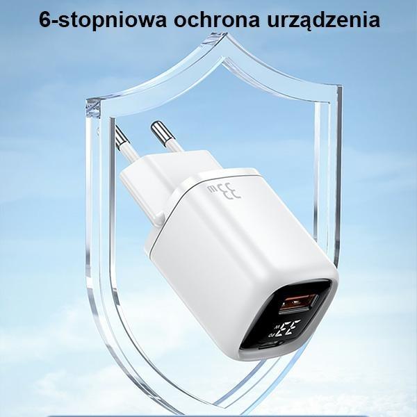 Immagine prodotto Usams Caricabatterie rapido con display digitale da 33W QC + PD (33 W)